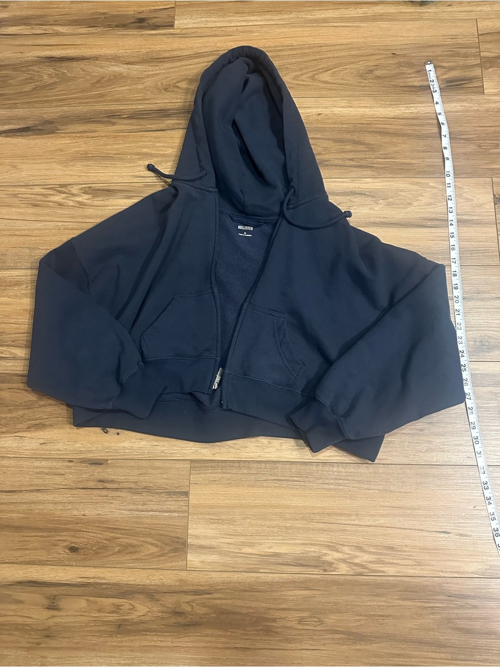 Hollister Black Zip-Up Fleece Hoodie